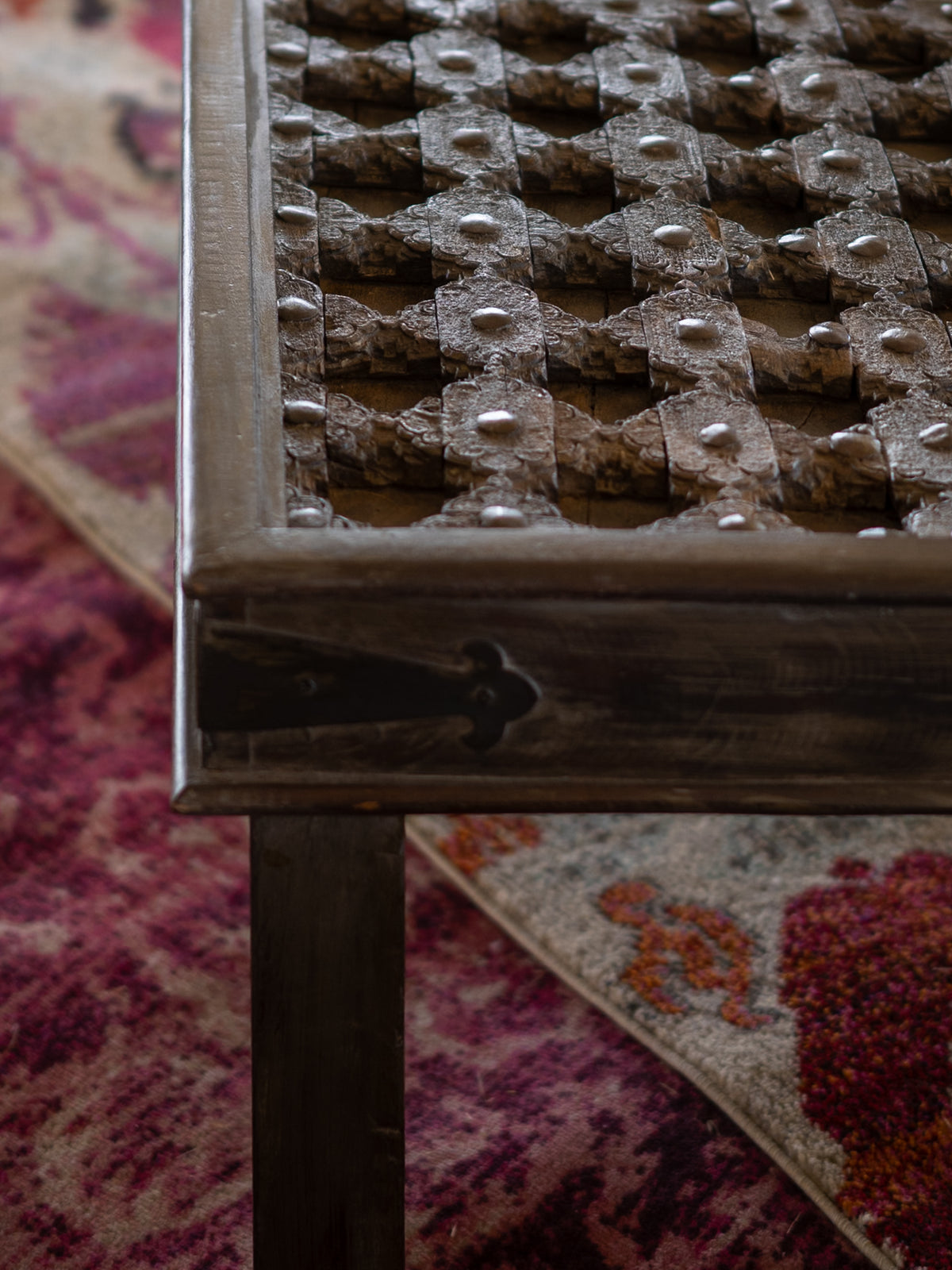 Rajasthani Teak Door Panel Coffee Table