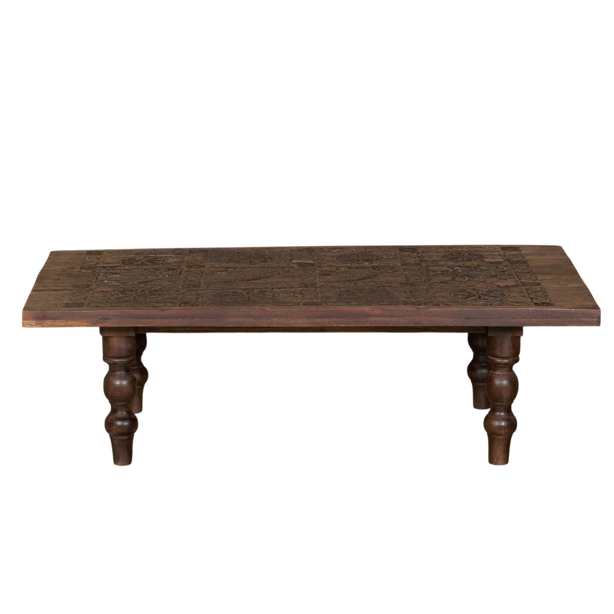 Animal Motif Carved Door Panel Coffee Table