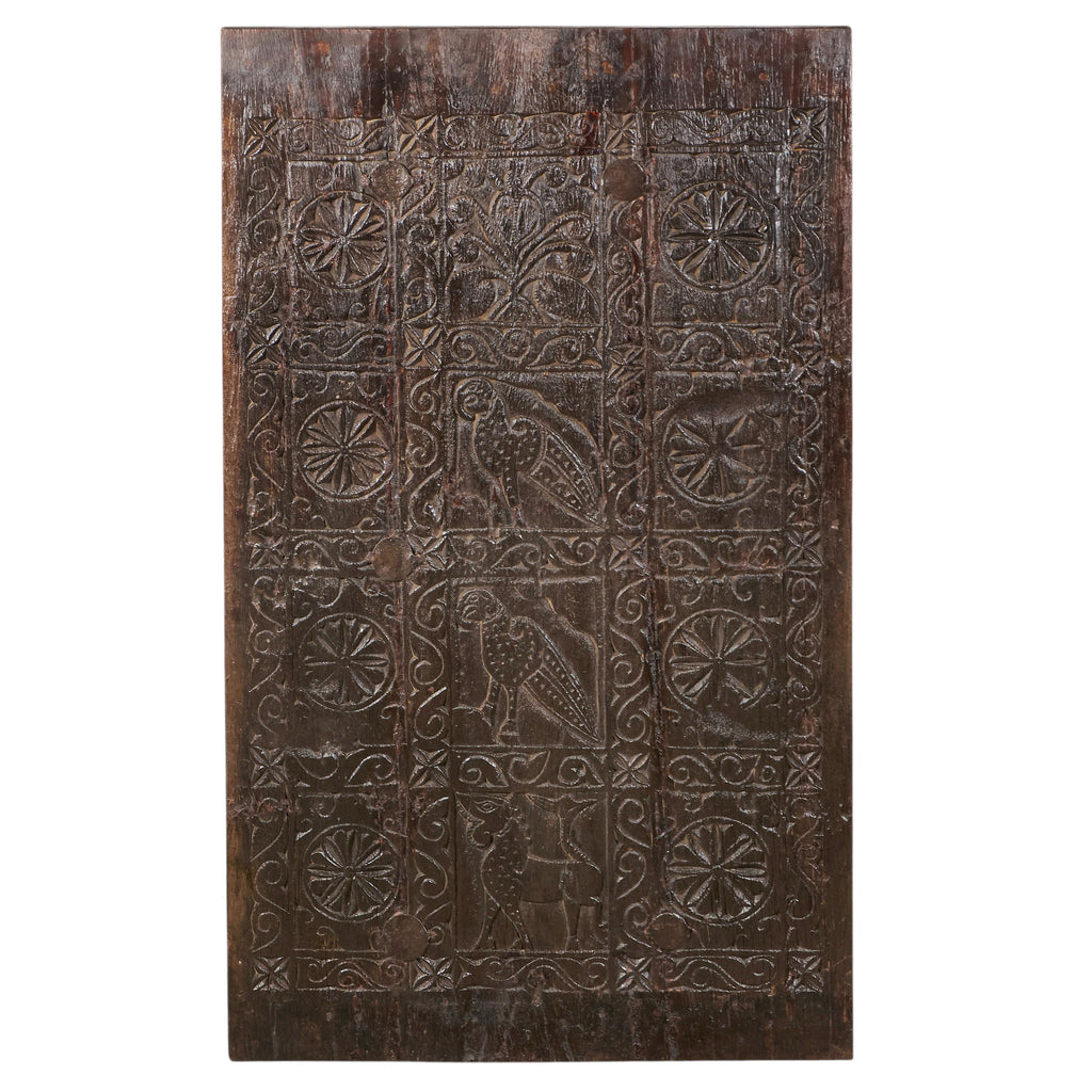 Animal Motif Carved Door Panel Coffee Table