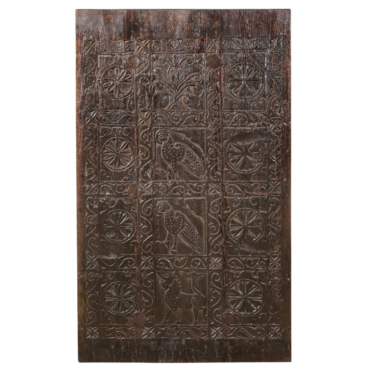 Animal Motif Carved Door Panel Coffee Table