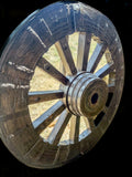 Acacia Wood Vintage Cart Wheel by Studio Vastu