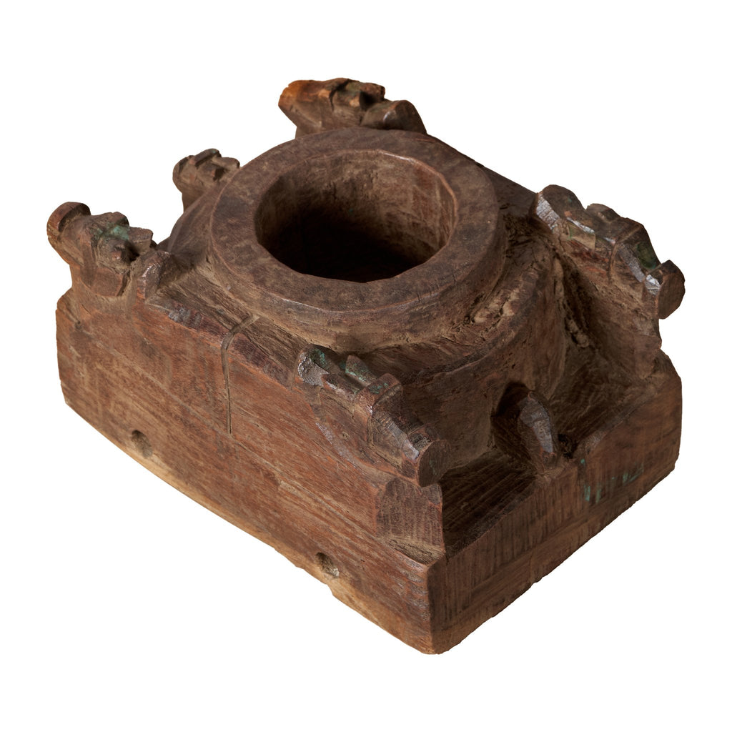 Animal Motif Carved Wood Vessel by Studio Vastu
