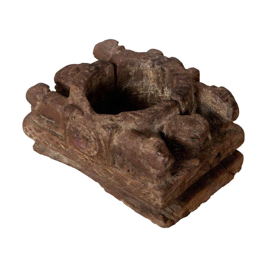 Animal Motif Carved Wood Vessel by Studio Vastu