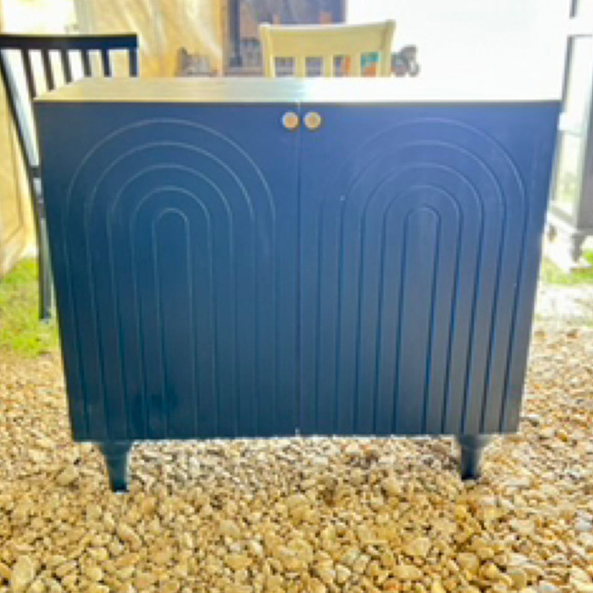Arched Navy Cabinet by Studio Vastu