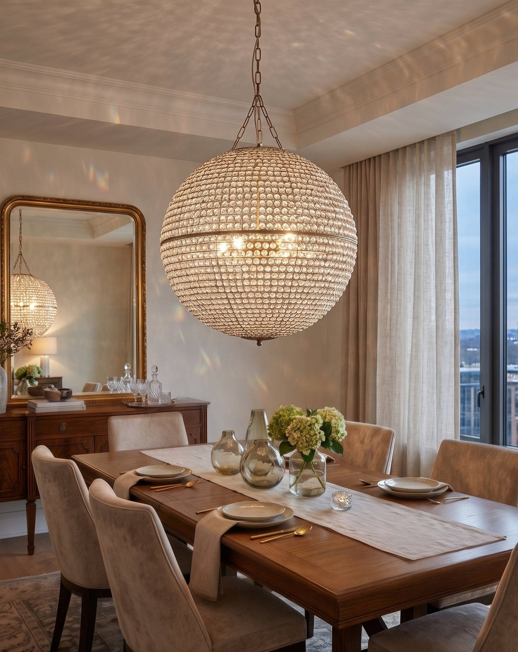 Beaded Glass Orb Pendant Light by Studio Vastu