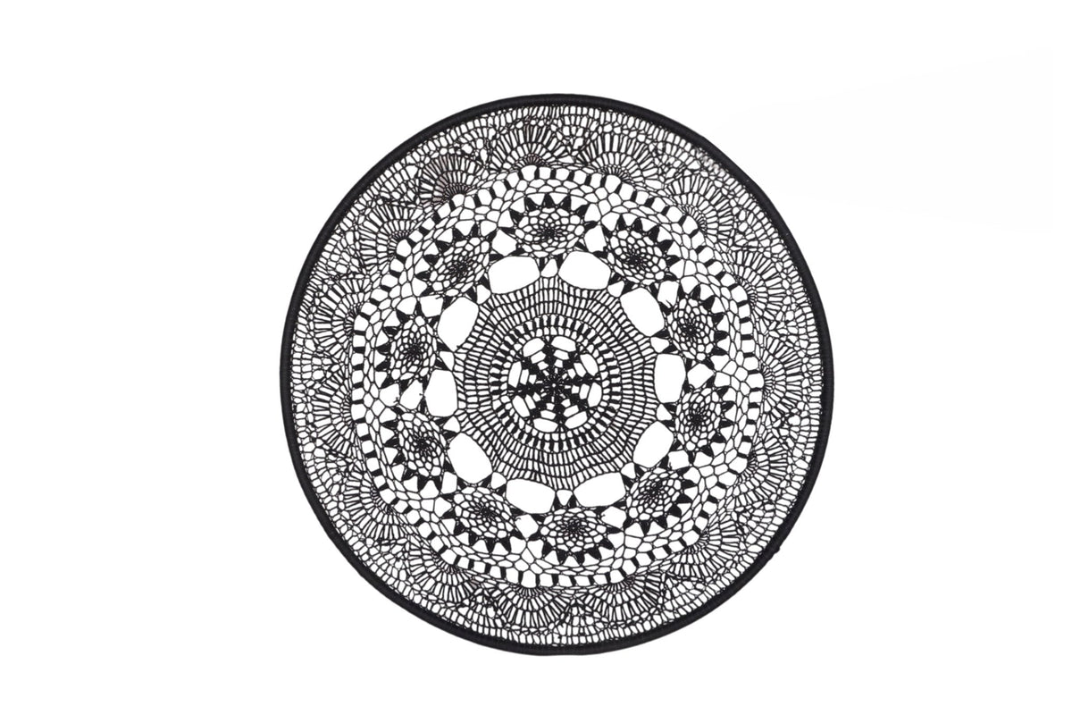 Black Cotton Rope Mandala Wall Art by Studio Vastu