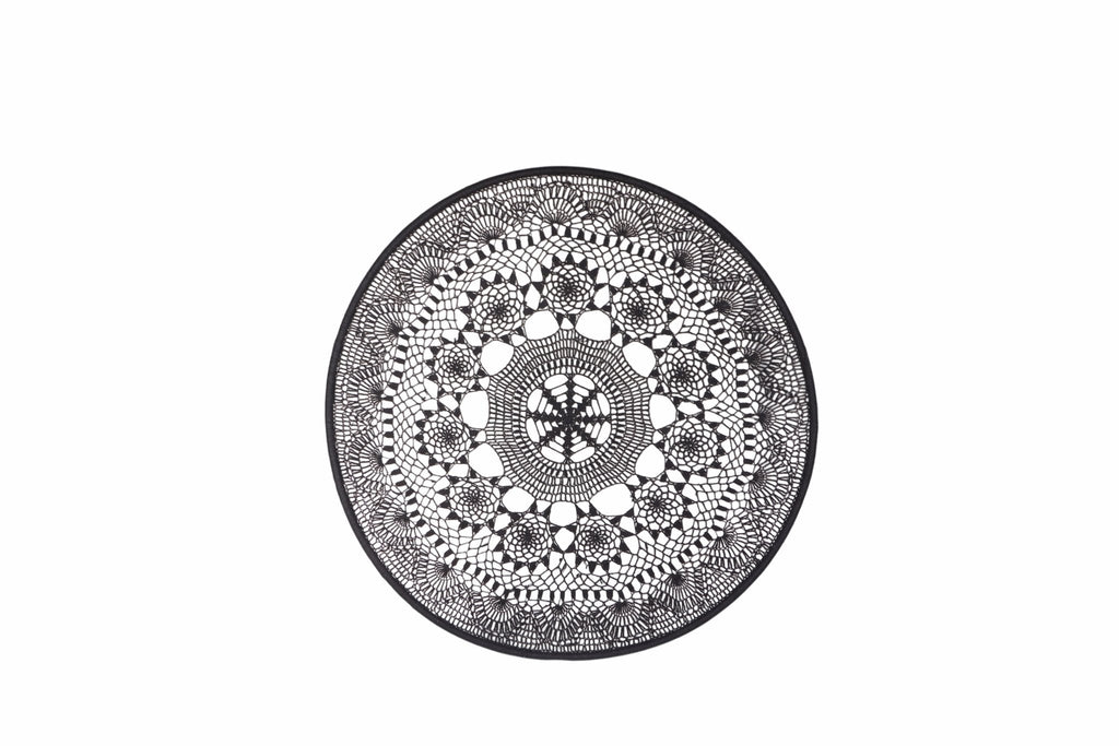 Black Cotton Rope Mandala Wall Art by Studio Vastu