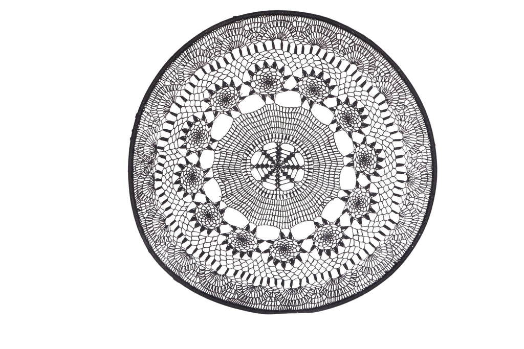 Black Cotton Rope Mandala Wall Art by Studio Vastu