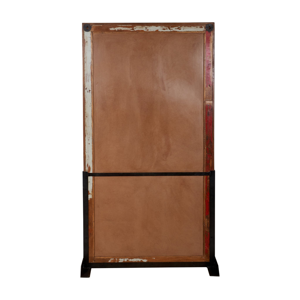 Blackened Wood and Iron Floor Mirror by Studio Vastu