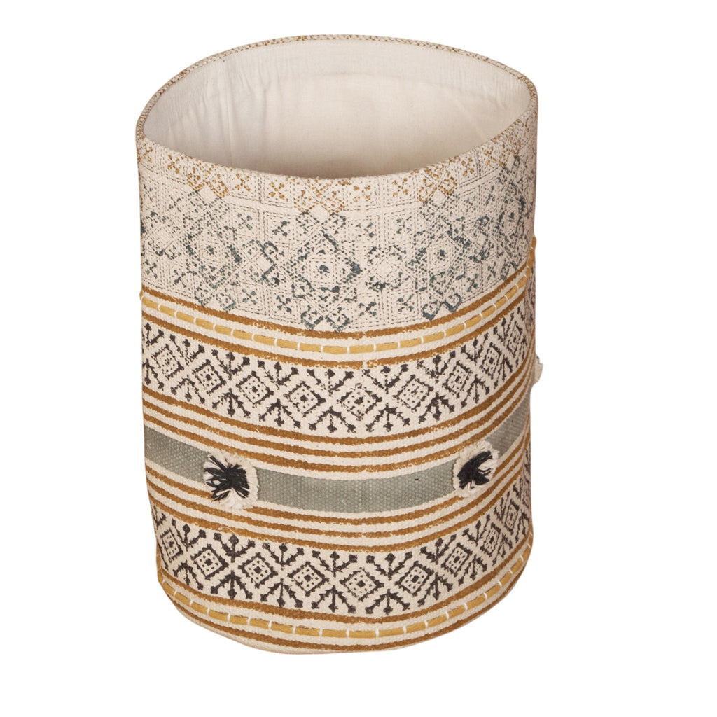 Block Print Cotton Storage Basket by Studio Vastu