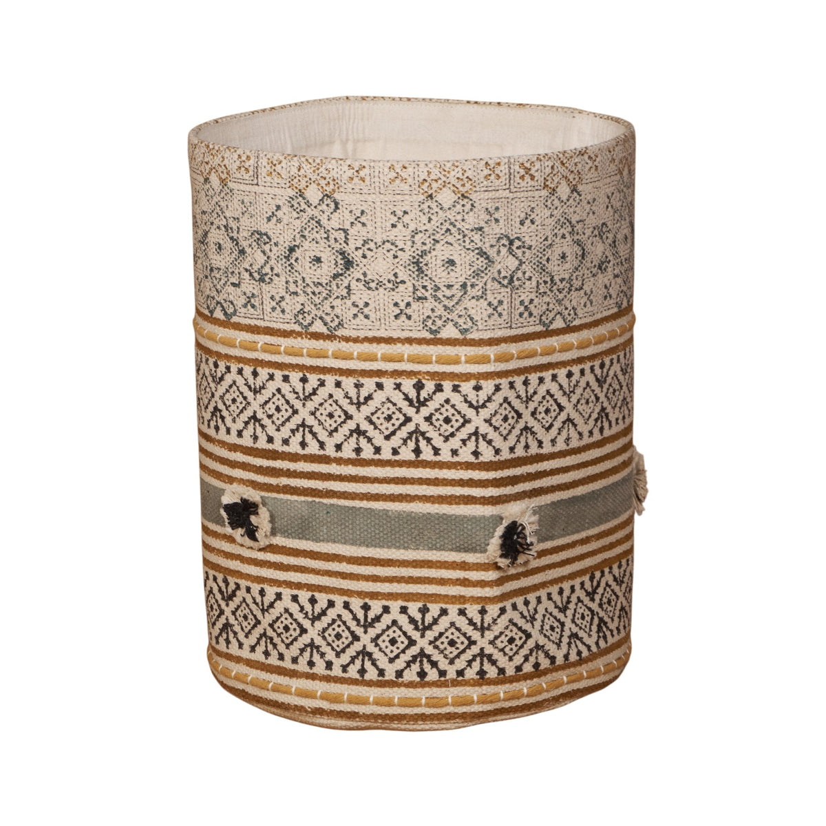 Block Print Cotton Storage Basket by Studio Vastu