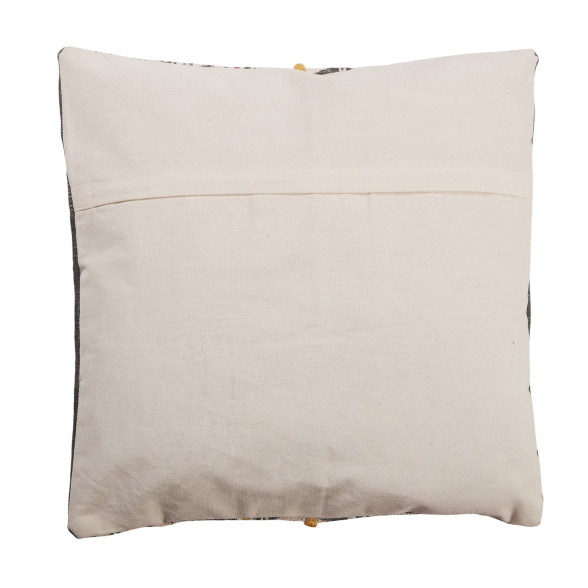 Block-Printed Embroidered Cotton Pillow Cover by Studio Vastu