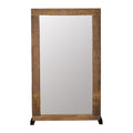 Botanical Carved Wood and Iron Floor Mirror by Studio Vastu