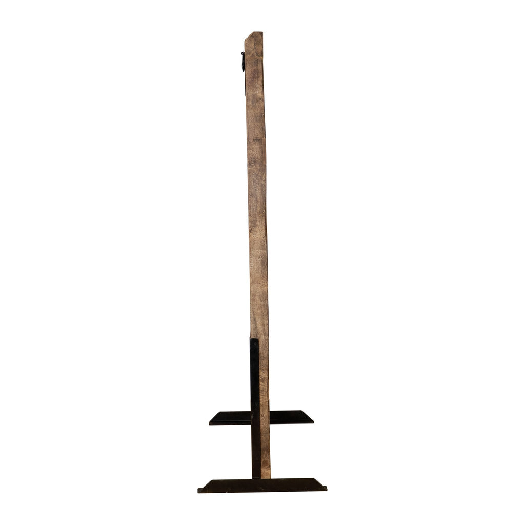 Botanical Carved Wood and Iron Floor Mirror by Studio Vastu