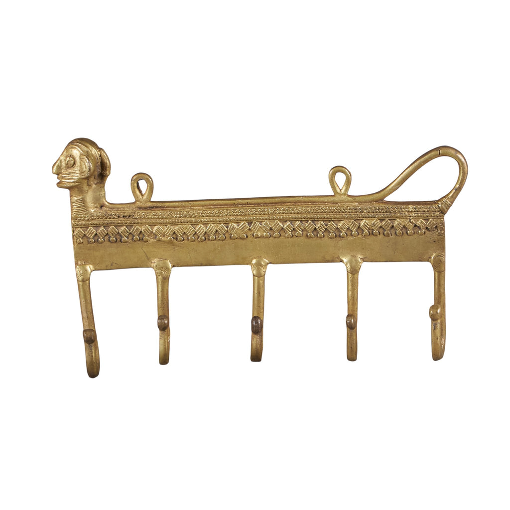 Brass Antelope Seven-Hook Wall Rack by Studio Vastu