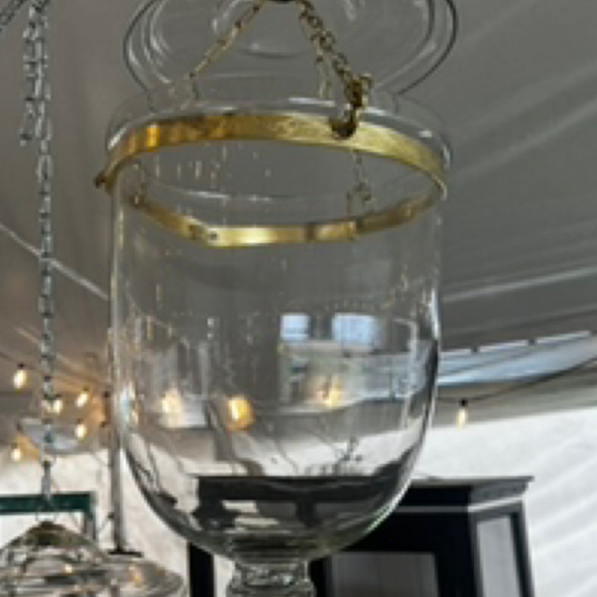 Brass Banded Glass Lantern by Studio Vastu