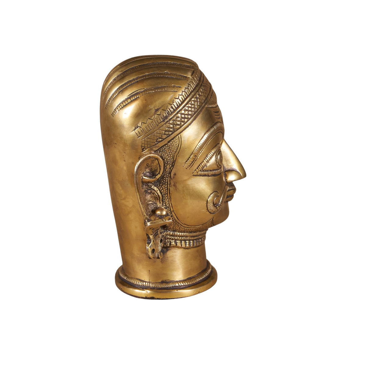 Brass Bhairava Folk Deity Bust by Studio Vastu