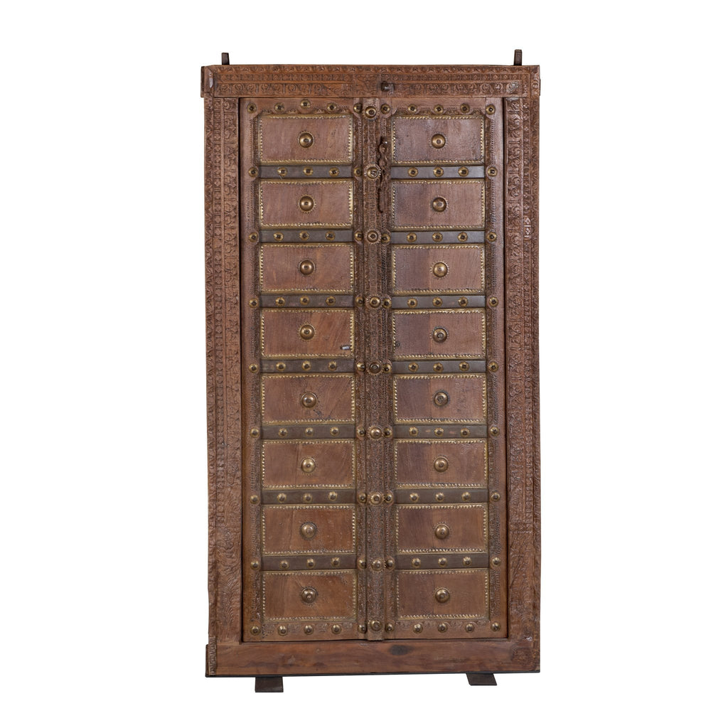 Brass-Fitted Wood Door Frame Dining Table by Studio Vastu