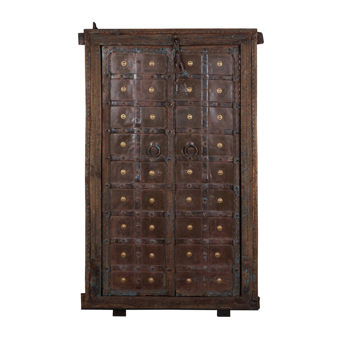Brass-Studded Iron Clad Haveli Door by Studio Vastu