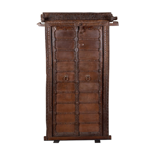 Brass-Studded Teak Haveli Door by Studio Vastu