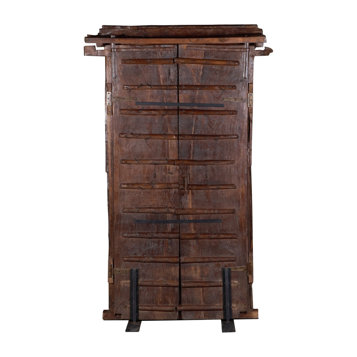 Brass-Studded Teak Haveli Door by Studio Vastu