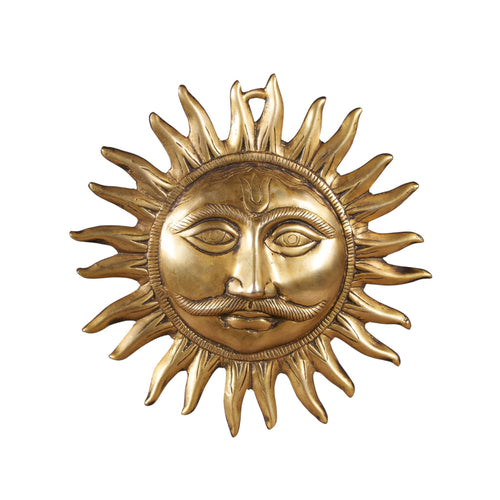 Brass Surya Sunburst Wall Plaque by Studio Vastu