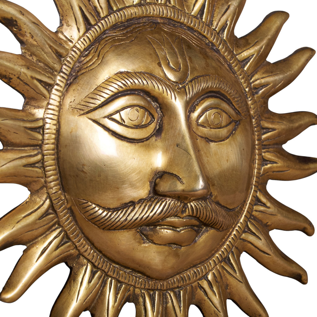 Brass Surya Sunburst Wall Plaque by Studio Vastu