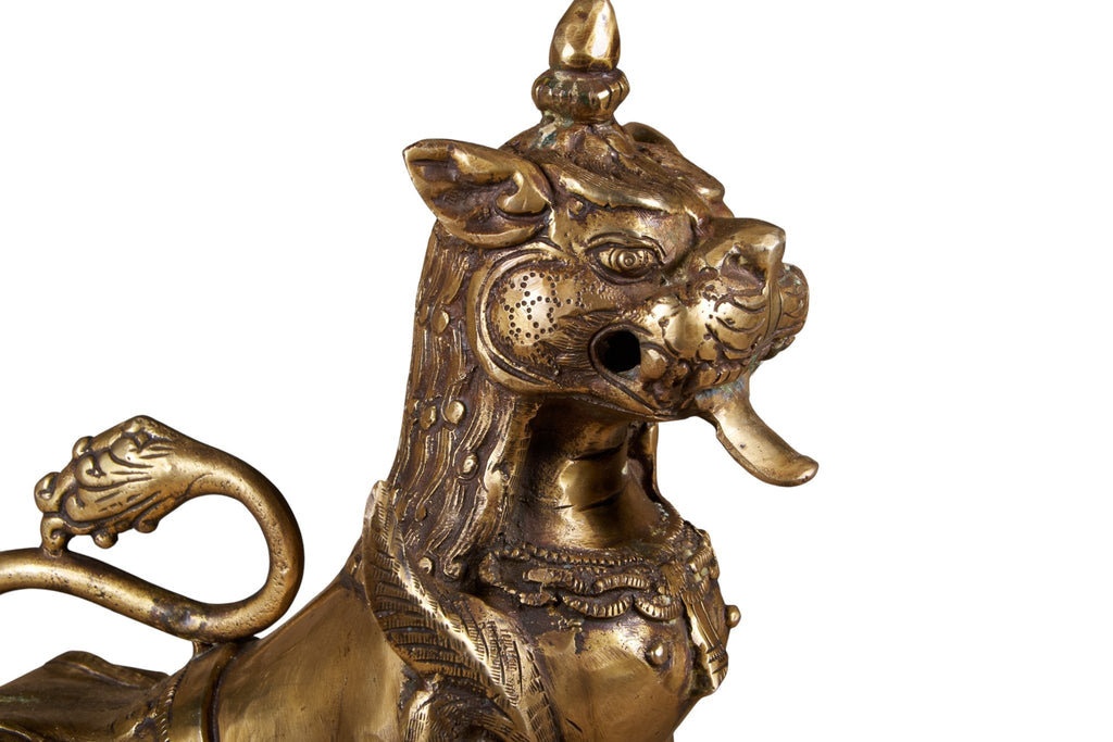 Brass Temple Guardian Lion by Studio Vastu