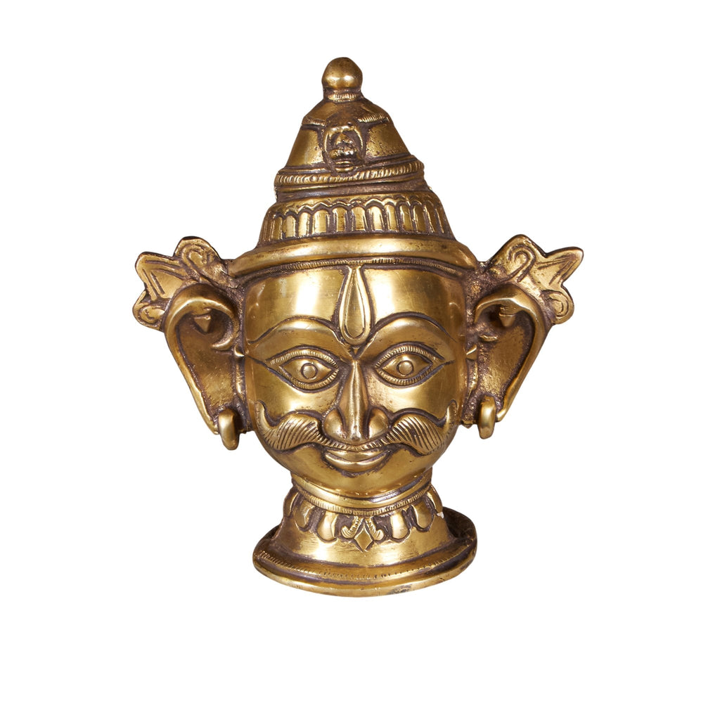 Brass Tribal Deity Bust by Studio Vastu
