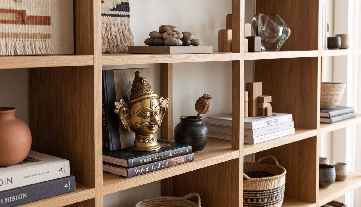 Brass Tribal Deity Bust by Studio Vastu