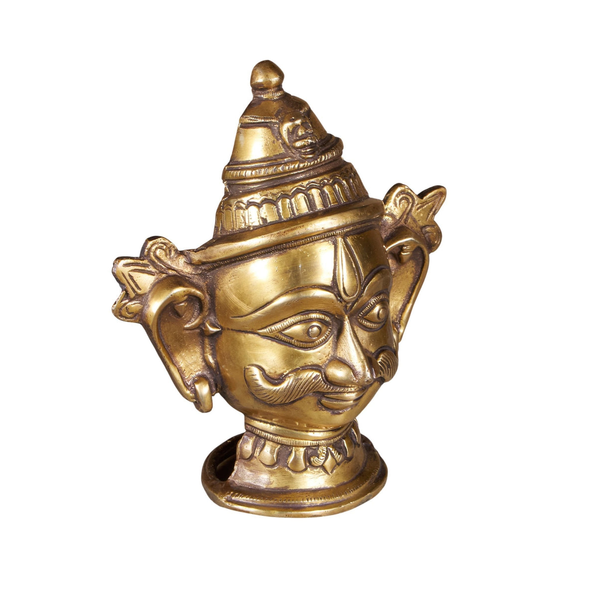 Brass Tribal Deity Bust by Studio Vastu