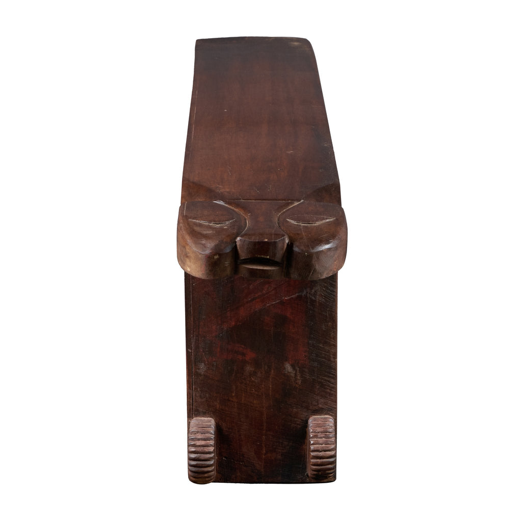 Carved Animal Motif Hardwood Bench by Studio Vastu