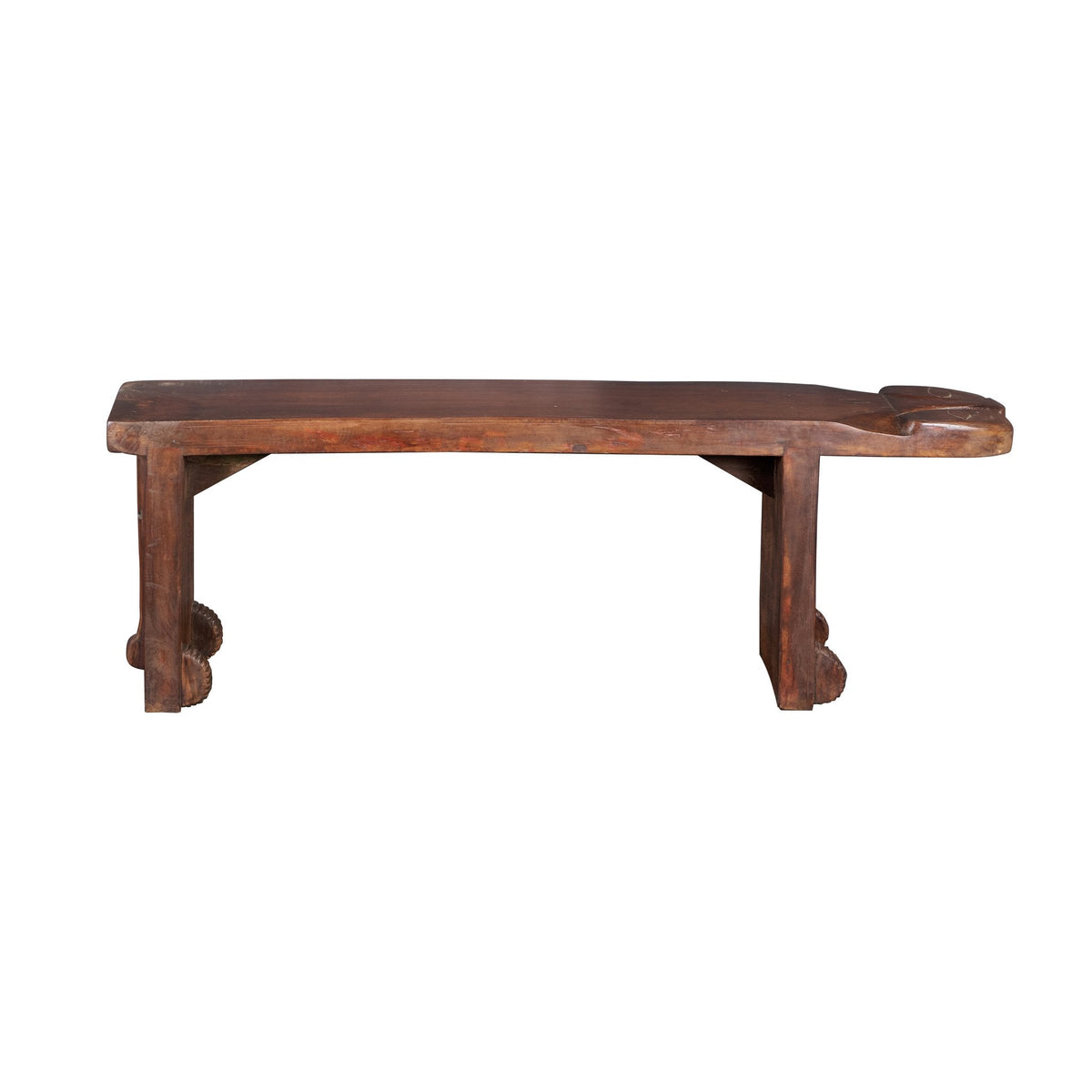 Carved Animal Motif Hardwood Bench by Studio Vastu