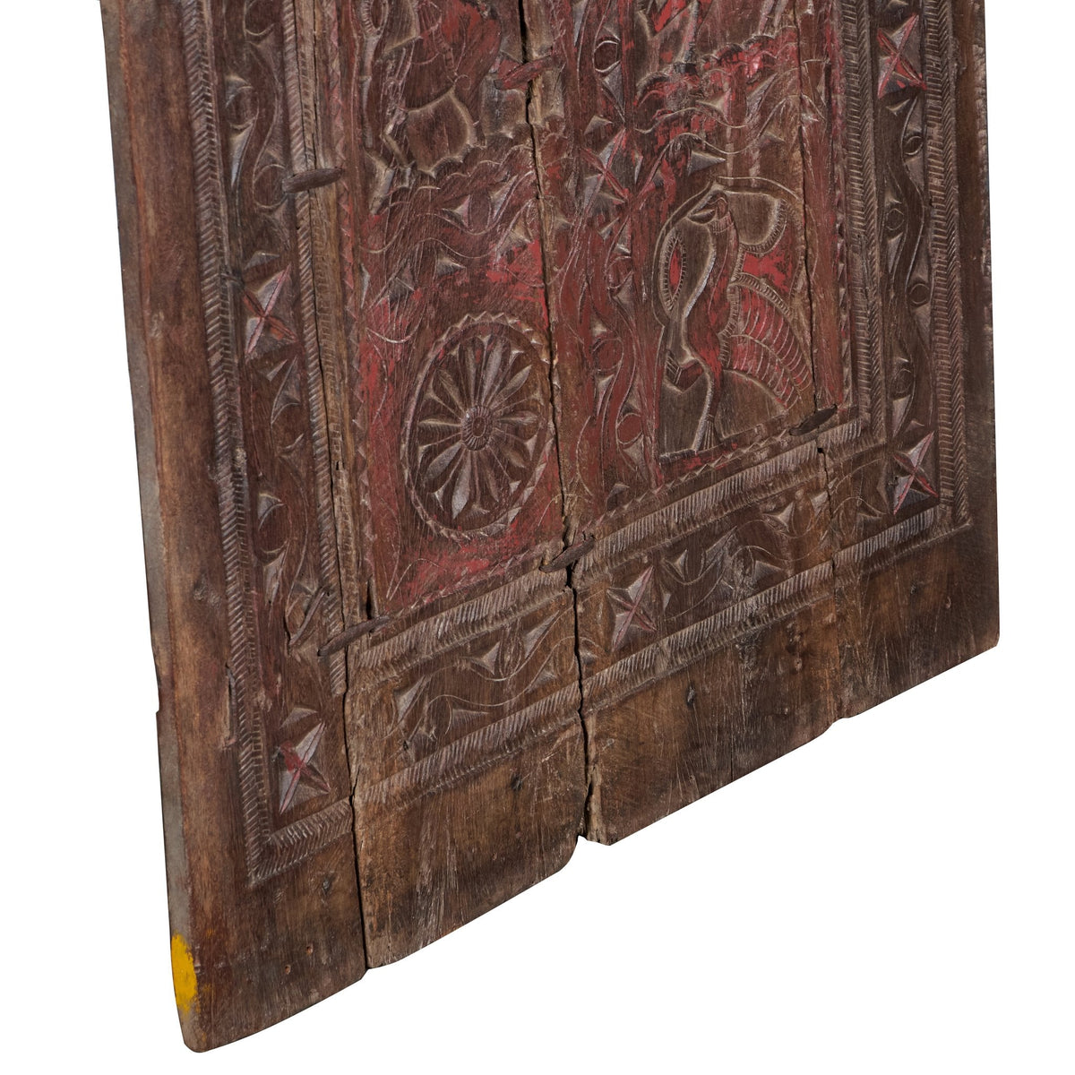 Carved Animal Motif Wooden Door Panel by Studio Vastu