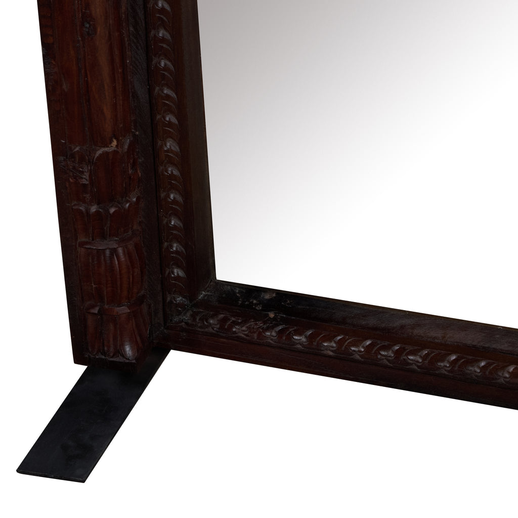 Carved Floral Wood Jharokha Mirror by Studio Vastu