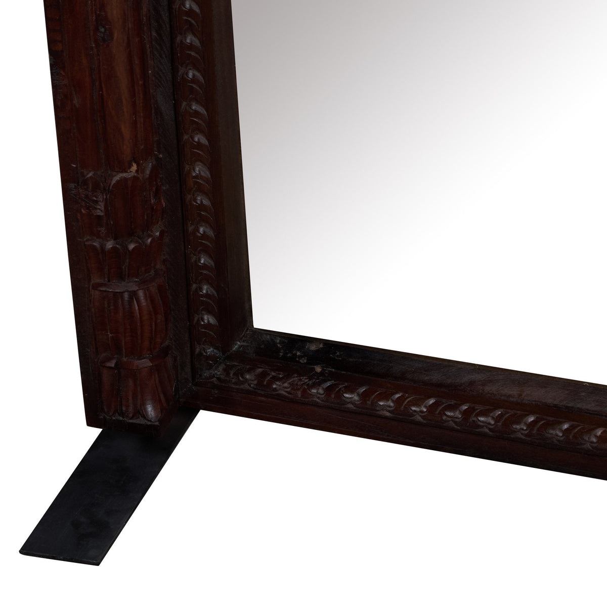 Carved Floral Wood Jharokha Mirror by Studio Vastu