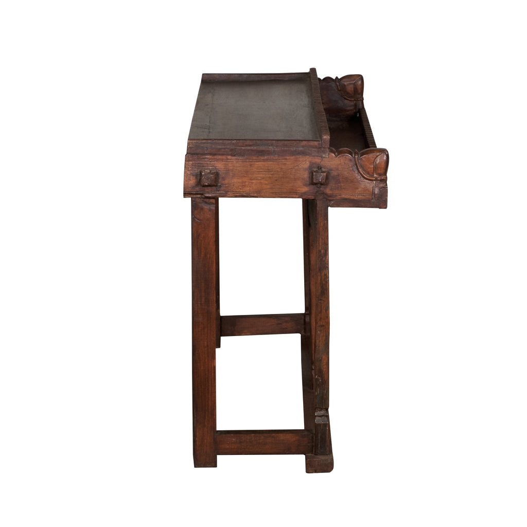 Carved Floral Wooden Damchiya Console by Studio Vastu