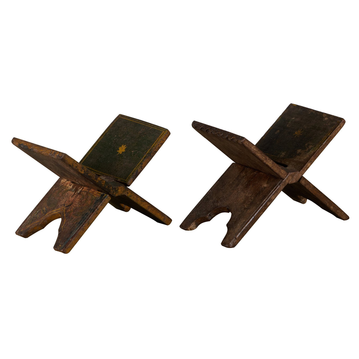 Carved Hardwood Folding Rehal Book Stand by Studio Vastu