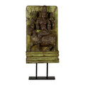 Carved Laxmi Wooden Relief Panel on Stand by Studio Vastu