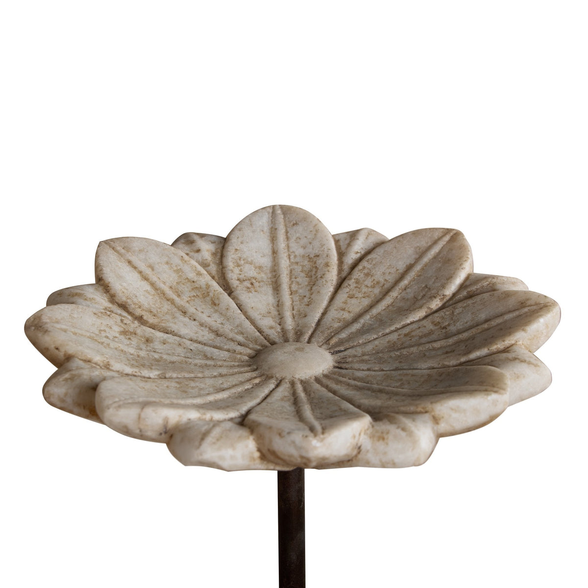 Carved Marble Lotus Pedestal Bowl by Studio Vastu