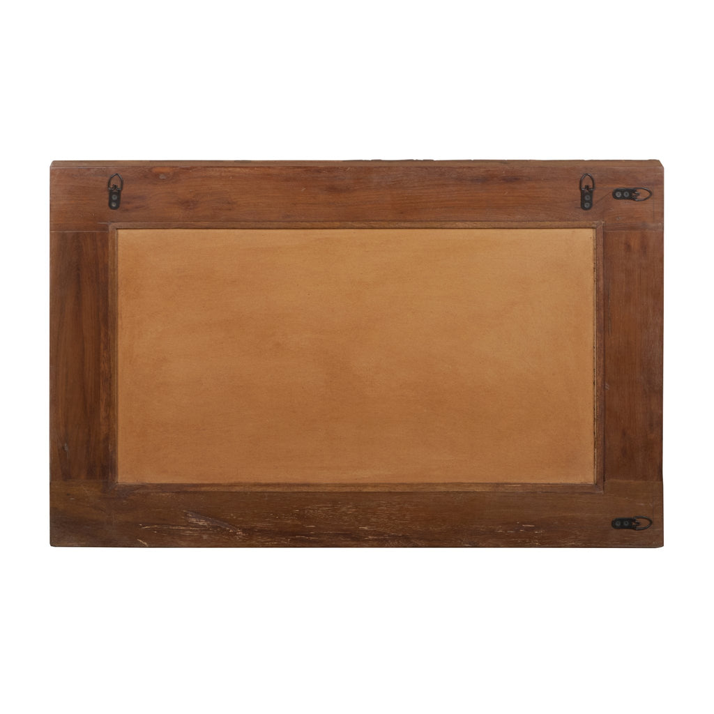 Carved Printing Block Wooden Mirror by Studio Vastu