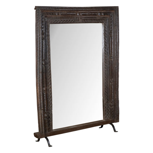 Carved Teak Heritage Floor Mirror by Studio Vastu