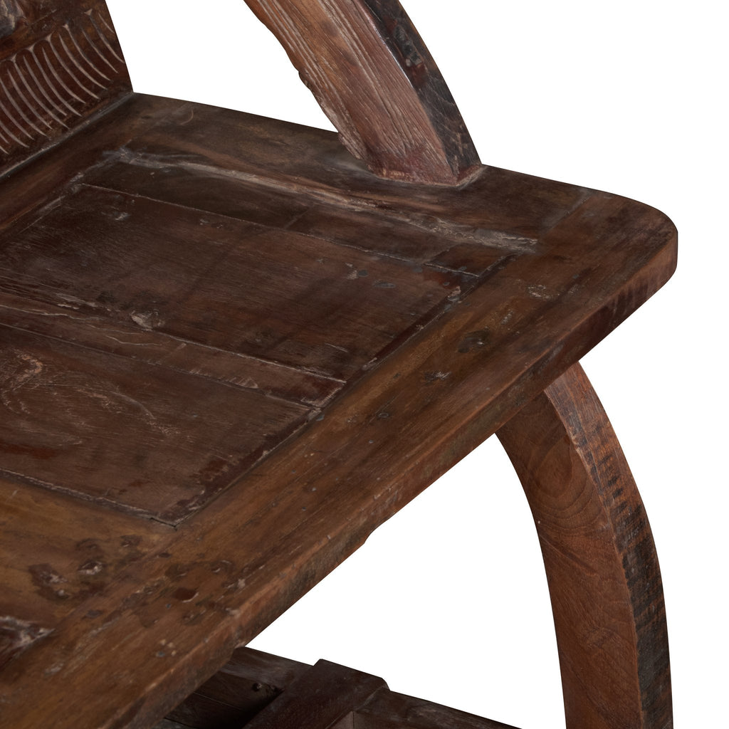 Carved Teak High-Back Bench by Studio Vastu