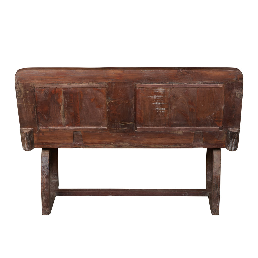 Carved Teak High-Back Bench by Studio Vastu