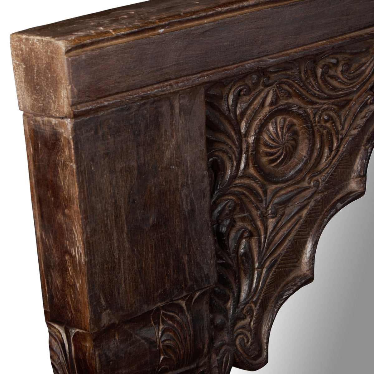 Carved Teak Jharokha Dual Arch Frame by Studio Vastu