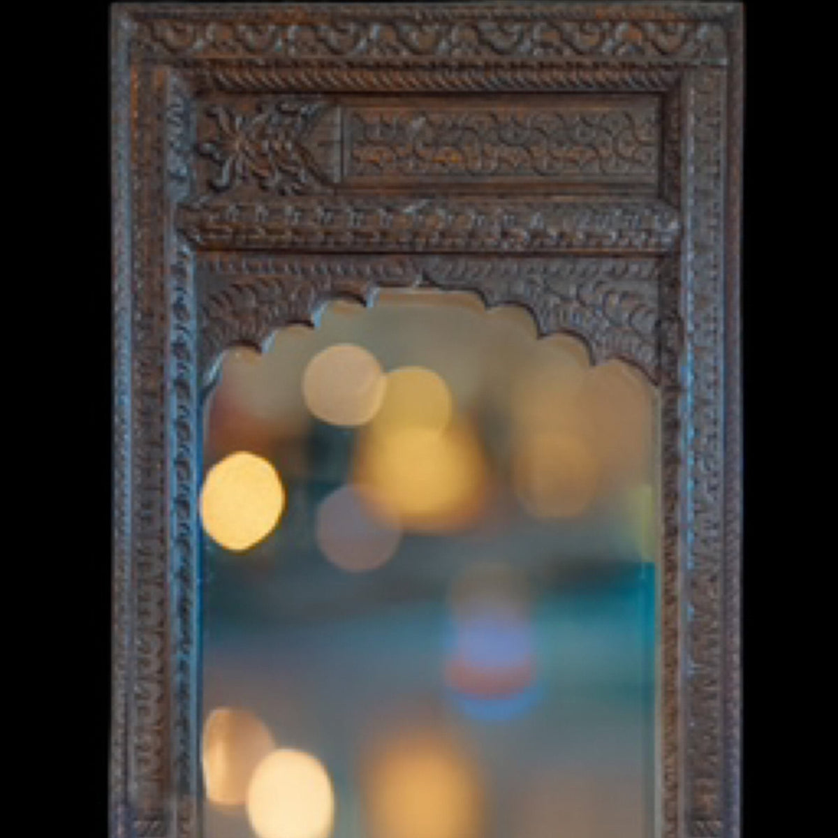 Carved Teak Jharokha Mirror by Studio Vastu