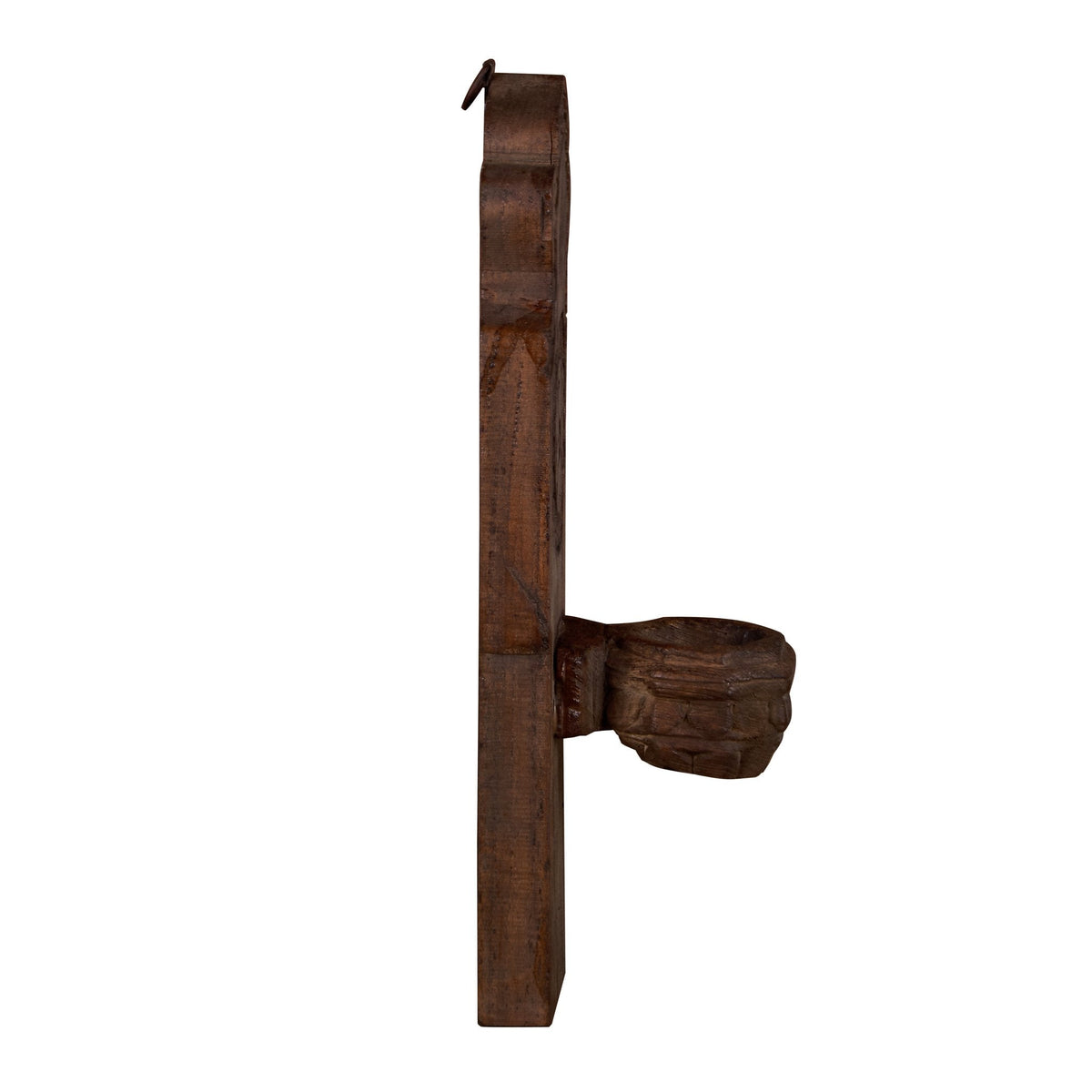 Carved Teak Jharokha-Style Accent Candle Sconce by Studio Vastu