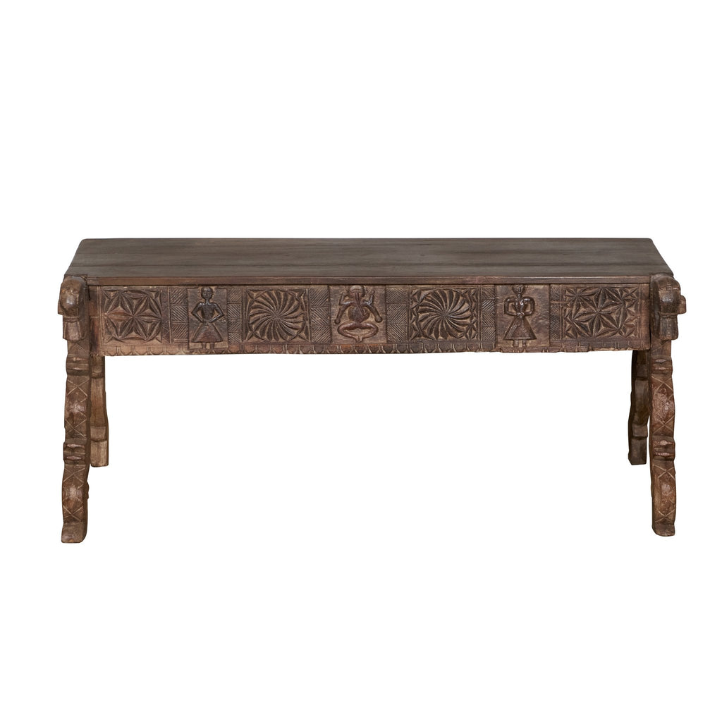 Carved Wood Damchiya Coffee Table by Studio Vastu