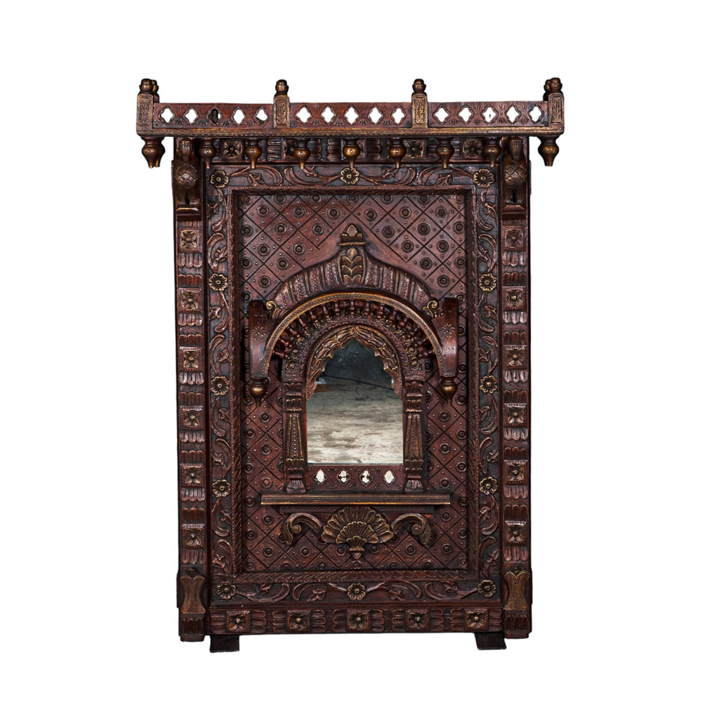 Carved Wood Haveli Jharokha Frame by Studio Vastu