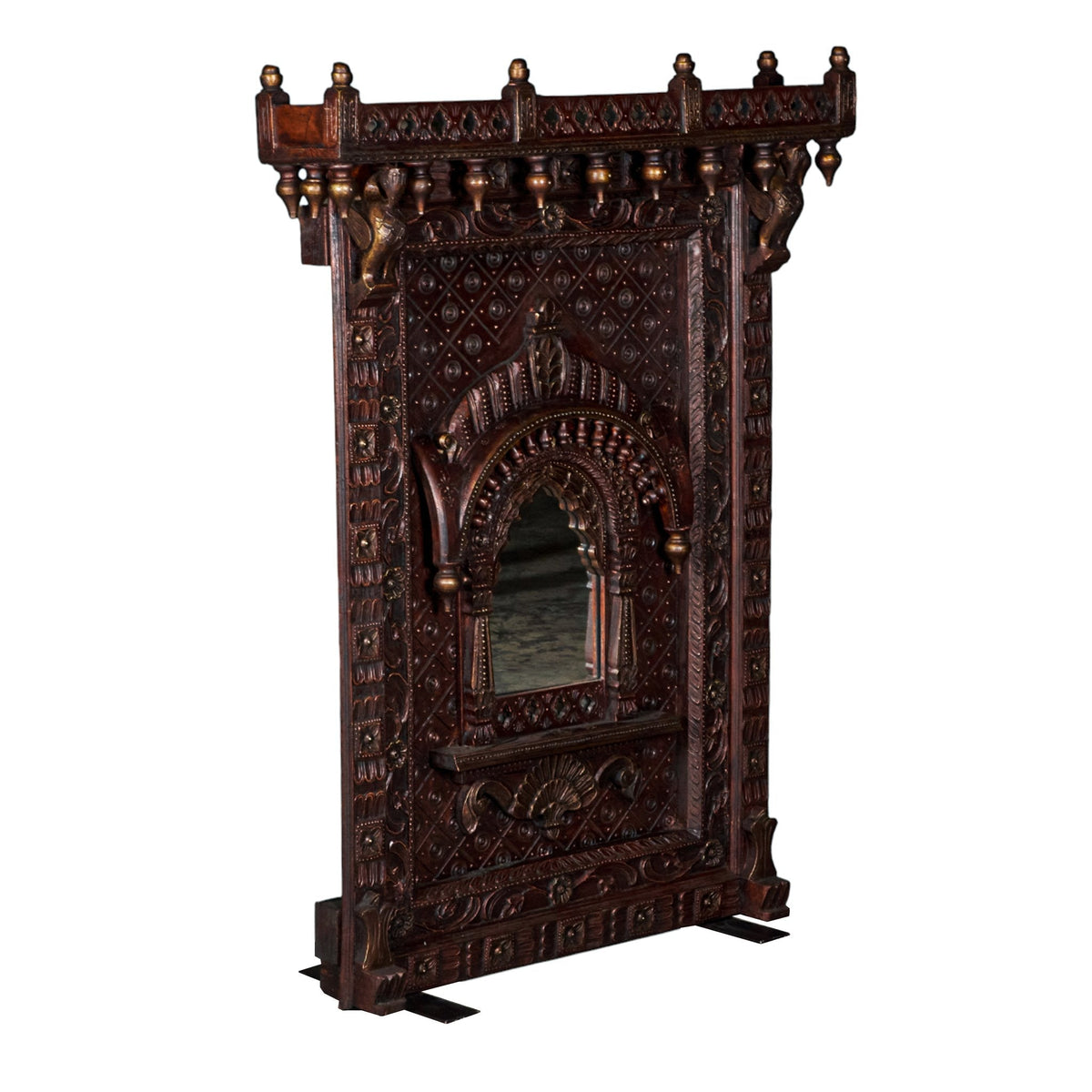 Carved Wood Haveli Jharokha Frame by Studio Vastu